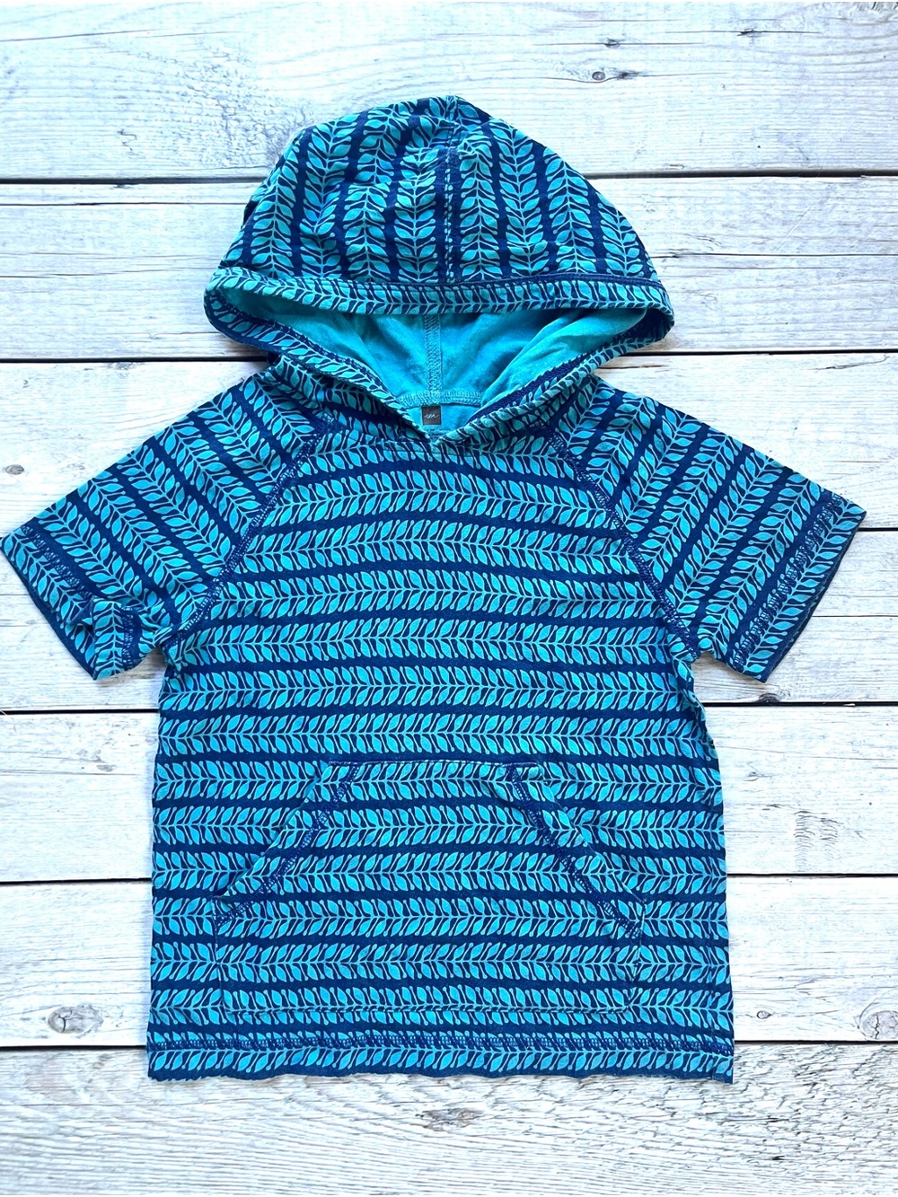 Tea Collection Blue Short-Sleeved Hoodie